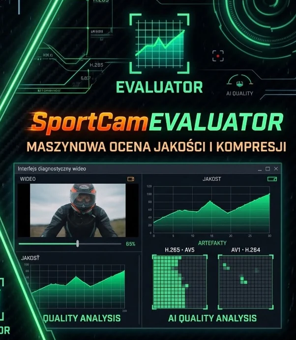 SportCamEvaluator: wykresy jakości i analiza artefaktów kompresji